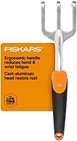 Fiskars Ergo Cultivator: Heavy-Duty Aluminum Hand Tool for Digging, Weeding, Soil Aeration & Ergonomic Gardening