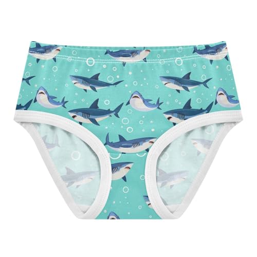 Wusikd Shark Girls' Underwear Cotton Blue Girls Briefs Soft Toddler Underwear 2T