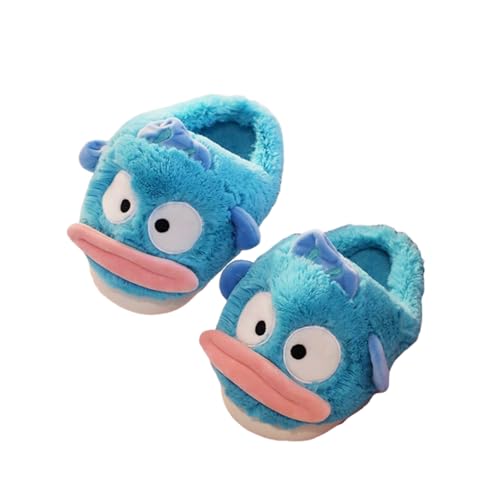 Big Mouth Fish Fuzzy Full Slippers for Women Men Indoor, Winter Warm Furry House Shoes with Faux Fur Lining, Non-Slip Bedroom Plush Slippers Grippers Soles, Couples Memory Foam Fluffy Slippers