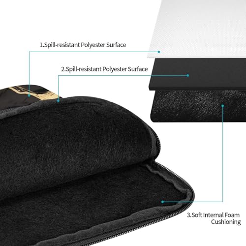 Funda para laptop 15 pulgadas negro mármol oro miniatura 4