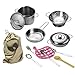 Produktbild Seciie Kinderküche Geschirr Set, 12 Stück Edelstahl Kochgeschirr Set Küchenspielzeug Töpfe Pfannen Löffel Koch Set Kochen Rollenspiel für Kinder