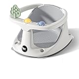 EzyWay Baby Bath Seat with Thermostat for Babies 6 Months & Up, Non-Slip Toddler Bath Seat for Baby Sitting Up, Safe Baby Bath tub Seat with Suction Cups, Soft Cushion (Grey)