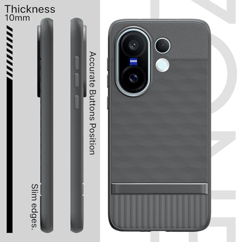 Image of Pikkme Back Cover for Vivo X200 Fe 5G Camera Protection 3D Hexa Cube Design Silicone Protective Bumper Case (Grey)