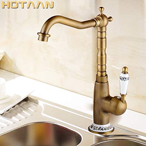 Mitigeur de cuisine en laiton antique YT-6043 de style rétro haut de gamme