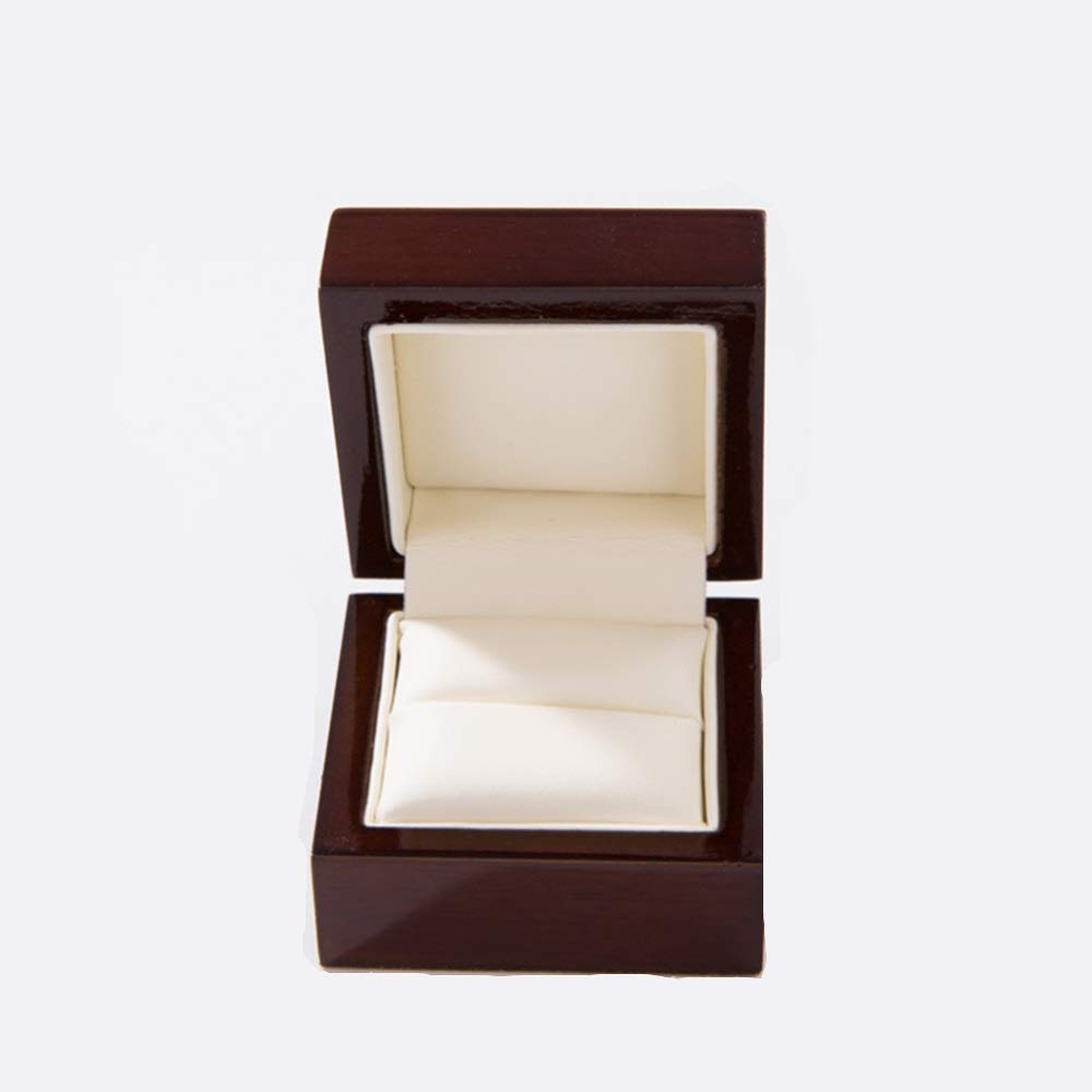 Cajas de Relojes Flip-extremo alto brillo de pintura anillo curvado madera joyería visualización del contador Box para Cumpleaños Navidad