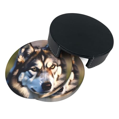 Dessous de verre husky polyuréthane lot de 6 protection table décoration maison