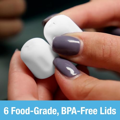Image of Self Closing Toothpaste Caps 6-Pack by Tilcare - No Waste Cap Dispensers for Adult and Kids Bathroom - Mess-Free Toothpaste Lids - Easy to Use, Food Grade Silicone and BPA-Free Toppers - All White