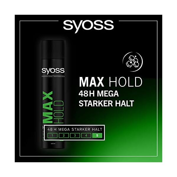 Syoss Haarspray Max Hold Haltegrad 5 (6 x 400 ml), Haarspray mit 48 h mega starkem Halt, schnell trocknendes Styling… – Bild 5