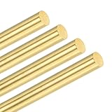M METERXITY 4 Stück Messingstange, 6mmx100mm H59 Massivmessing Rundstangen für Messergriffstifte Messermachenzubehör/Wellenstifte Handwerk/Modell DIY, Drehstift Niet Lagerrohr