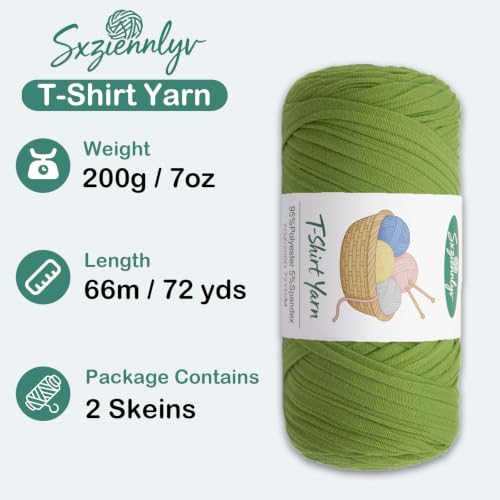 Sxziennlyv 2 Pack T-Shirt Yarn for Crochet 400g/144yds (Army Green) by SXZIENNLYV - Used condition - Image 2