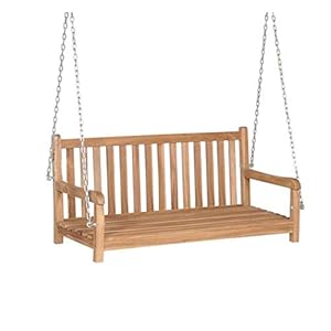 Ambientehome, braun Teak Hängeschaukel Hollywoodschaukel 150 cm Schaukel