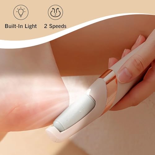 Image of Callus Remover for Feet - Rechargeable Pedicure Tool with Foot Filer & Scrubber Kit - Removes Dry, Hard & Dead Skin - Smooth Pedicure Wand - Professional Foot Care Machine for Silky Soft Feet