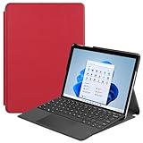 Kepuch Custer Hülle für Surface Go 4 2023, Go 3 2021, Go 2 2020, Go 2018,Smart PU-Leder Hüllen Schutzhülle Tasche Hülle Cover - Rot