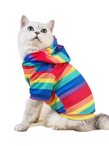 QWINEE-Rainbow-Colorful-Dog-Hoodie-Sweatshirt-Dog-Shirt-Cat-Clothes-for-Puppy-Kitten-Small-Dogs-Multicolor-X-Small