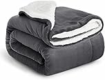 IR Imperial Rooms Sherpa Fleece Throw Blanket - Microfiber Fluffy Thick Blankets for Bed and Sofas Grey, Twin/Double, 150 x 200cm