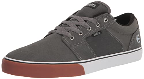 Etnies Mens Barge Skate Skate Scarpe da Ginnastica Casual - Verde, Grigio Scuro Bianco Gomma, 42.5 EU