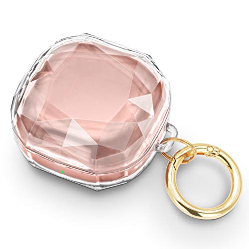 Newseego for Samsung Galaxy Buds 2 (2021)/Galaxy Buds Pro Case/Galaxy Buds Live Case Cover (2020) with Carabiner Keychain Hard PC Shockproof Drop Protective Cover-Clear