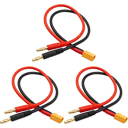 Adaptateur XT60 femelle vers banane 4 mm avec câble silicone 12 AWG haute conductivité