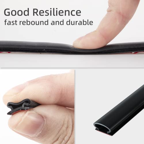 26 Ft Rubber Door Weather Stripping Door Seal Strip For Doors & Windows,Self-Adhesive Door Insulation Strip, Soundproof Door Sealers For Door Frame Gap Blocker(Black) #TOP2