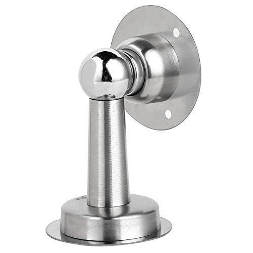 Door Stopper, 1 Pack Magnetic Door Stop, Stainless Steel, Magnetic Door Catch, Double-Sided Adhesive Tape, No Drilling, Screws for Stronger Mount, Hold Your Door Open, 1 Pack for Try