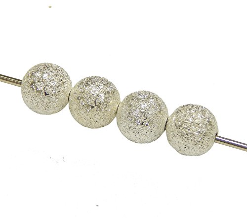 Brass Beads Stardust Metal Beads 4/6/8 mm Round Spacer Between Beads (4 mm, Silver - Pack of 50) - Image 3