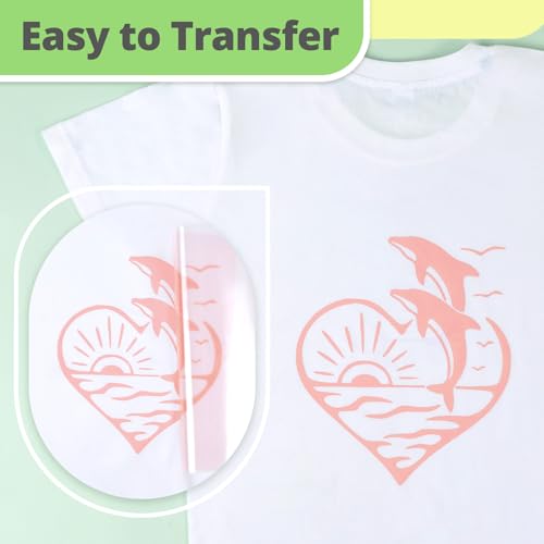 Image of HTVRONT Peach HTV Vinyl Roll - 12 inch x 10ft Peach Iron on Vinyl for All Cutter Machine & Silhouette Cameo, Heat Transfer Vinyl Rolls for t Shirts - Easy to Cut & Weed for Heat Vinyl Design