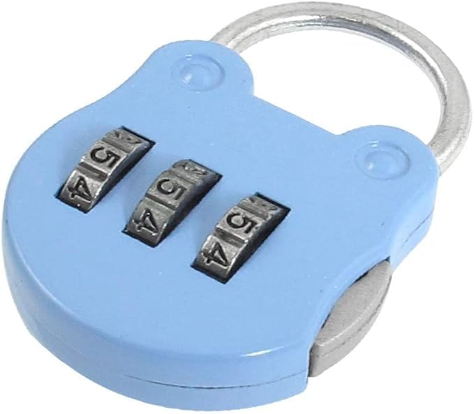 Zinc Alloy 3-Digit Combination Padlock - Resettable Code Lock for Travel,Backpack,Gym, School Lockers, Luggage, Small Portable Number Lock, Security Password Lock for Suitcase and Bags - Blue