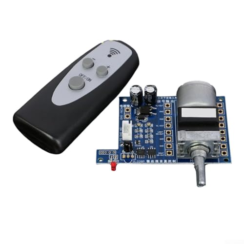 Yhenlovtt Tablero de control de volumen con control remoto para actualización de audio de bricolaje, potenciómetro de 50 K/100 K, PCB de 8 cm x 5,1 cm, compatible con sistemas de preamplificador y