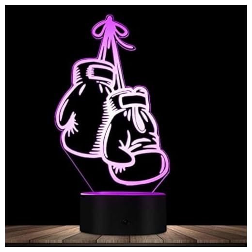 Jinson well 3D Boxhandschuhe Nachtlicht Lampe optische Nacht licht Illusion 7 Farbwechsel Touch Switch Tisch Schreibtisch Dekoration Lampen Acryl USB Spielzeug