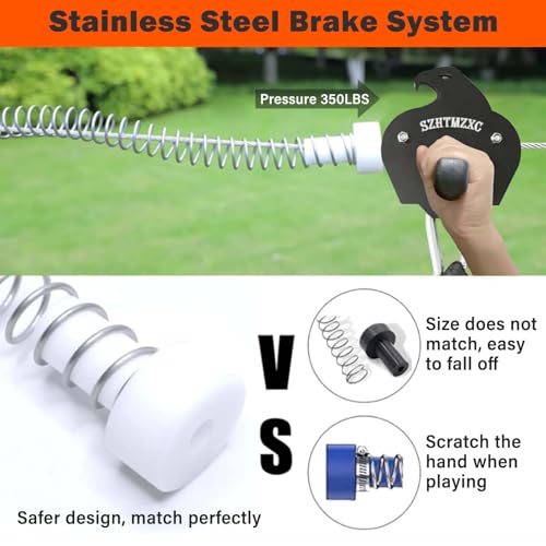 Image of 110FT Zipline Kit for Kids and Adults Backyard with Spring Brake | Zipline Brake System, Zip Line Adjustable Seat, Easy Installation, Outdoor Adventure Equipment, 350Lbs, CPSC Approval