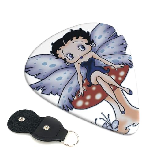 ベティちゃん かわいい漫画エレキギターピック アニメファッション弦楽器 初心者トライアングルピック 6 枚セット 0.71mm