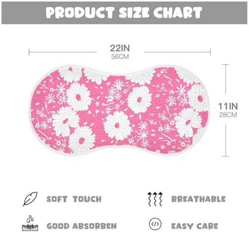 Daisies Small Flowers Pink Burp Cloths for Babies Burp Rag Cotton Spit Up Rag for Babies Newborn4
