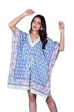 Rastogi Handicrafts 100% Cotton Hand Block Print Kaftan Women’s Apparel Fabric Print Swimsuit Cover-up Beach Kaftan-1 Multi
