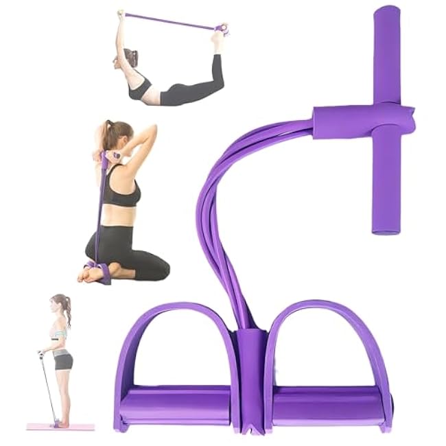 21 Fitness Resistance Bands-4 Tube Pedal Ankle Puller - 2023 New Sit up Leg Stretch Rope Exercise Bands with Handles, Stretching Workout Fitness Bands for Arm Weights Exercise Equipment