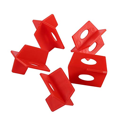 50Pcs Sistema de alineación de nivelación de baldosas Reutilizable Rojo 3 Espaciador lateral Cruz y forma de T Herramientas de pared de piso de cerámica para espacio cruzado de baldosas de cerámica de