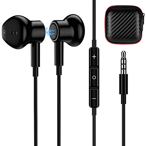 TITACUTE 3.5mm Jack Earphones with Microphone 3.5mm Earbuds Noise Isolating in-Ear Headphones Magnetic Bass Stereo Sound Wire Earbuds for Chorembook for Samsung Galaxy A13 A14 M13 A03 A12 S10 S10e A15