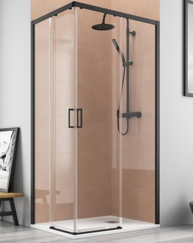 Mampara Ducha 70 X 70 Negra Marca B BAÑO TOTAL