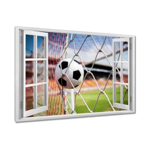 But de football impression sur toile 120 x 80 cm deco murale salon