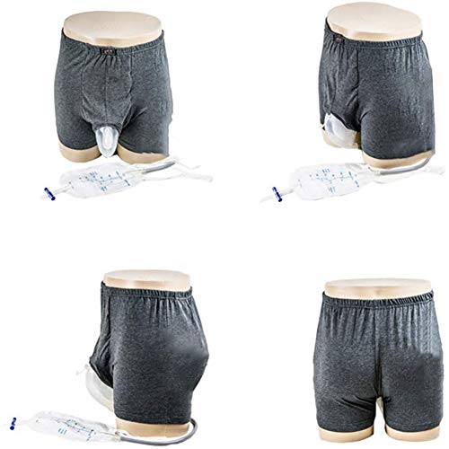 WANGXN Reusable Portable Male Underpants Wearable Urine Bag Incontinence Pants for Men, Urinary Leak proof Leg Silica Gel Urinal Catheter Urine Bag Holder Collection Bag