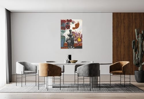 Tableaux décoratifs muraux salon toile fleurs rétro 60x85
