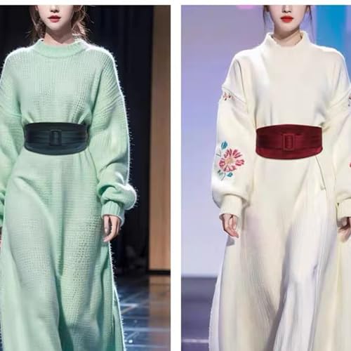 Fashion Corset Belt for Dress Wide Waistbelt Decorative Waist Cincher Adjustable Double Layer Waspie Belt for Sweater4