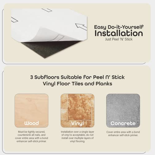 Retro Self Adhesive 12-Inch Vinyl Floor Tiles, 20 Tiles - 12" x 12", Starlight Pattern - Peel & Stick, DIY Flooring for Kitchen, Dining Room, Bedrooms & Bathrooms by Achim Home Decor, Blue/Grey