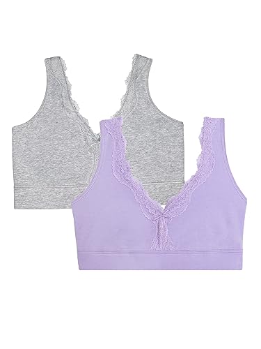 Fruit of the Loom Women's 2-Pack Full Coverage Wireless Cotton Bra - Soft & Everyday Comfort