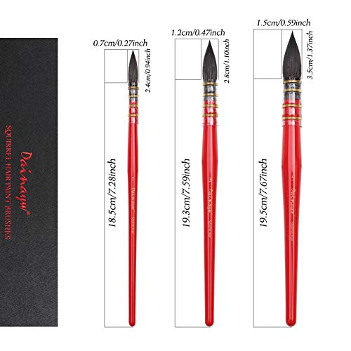 Dainayw DN-HS3SSM Professional Watercolor Paint Brushes thumb #2