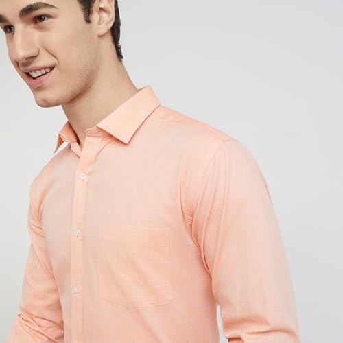 Image of Park Avenue Men's Pure Cotton Structure Pattern Slim Fit Semi Cutaway Collar Full Sleeve Formal Shirt