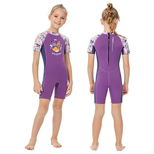 Lansru Neoprenanzug Kinder - 2.5mm Mädchen Shorty Thermal Badeanzug | Neopren Taucheranzug Kruz für Schwimmen, Surfen, Kayaking