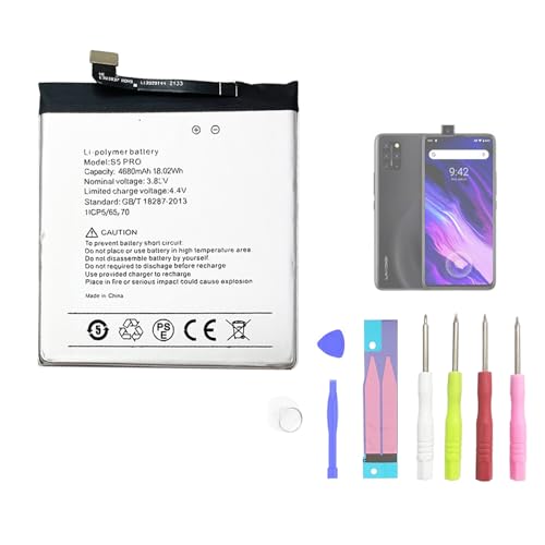 Aousavo Batterie de Rechange UMIDIGI S5 Pro Compatible avec UMIDIGI S5 Pro avec kit d'outils Gratuit Dimensions : 68 x 62 mm
