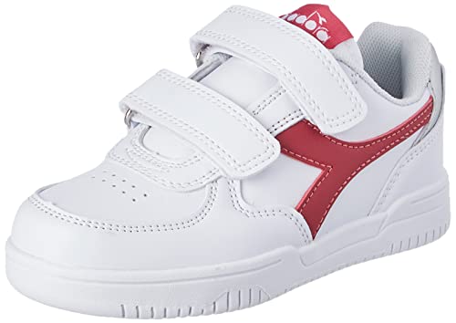 Diadora Raptor Low PS, Scarpe da Ginnastica, Unisex - Bambini e Ragazzi, Bianca White Persian Red, 31 EU