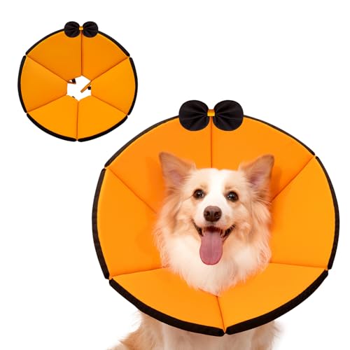 Image of MAXFUT Soft Dog Cone Collar,Foam Cone for Dogs to Stop Licking After Surgery,Non Inflatable Dog Donut Cone (Orange, XXL)