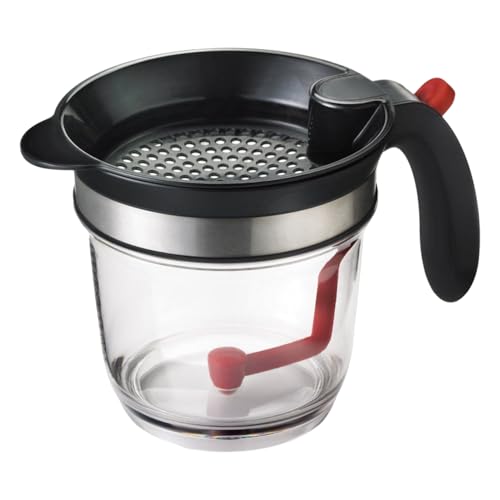 Taza De Separación De Grasa – Colector De Grasa De Aceite 1 L, Jarra Dosificadora Transparente, Pico Verdor | Gadget De Cocina Profesional Para Asar, Estufa De Asar, Salsa De Caldo, Barbacoa, A